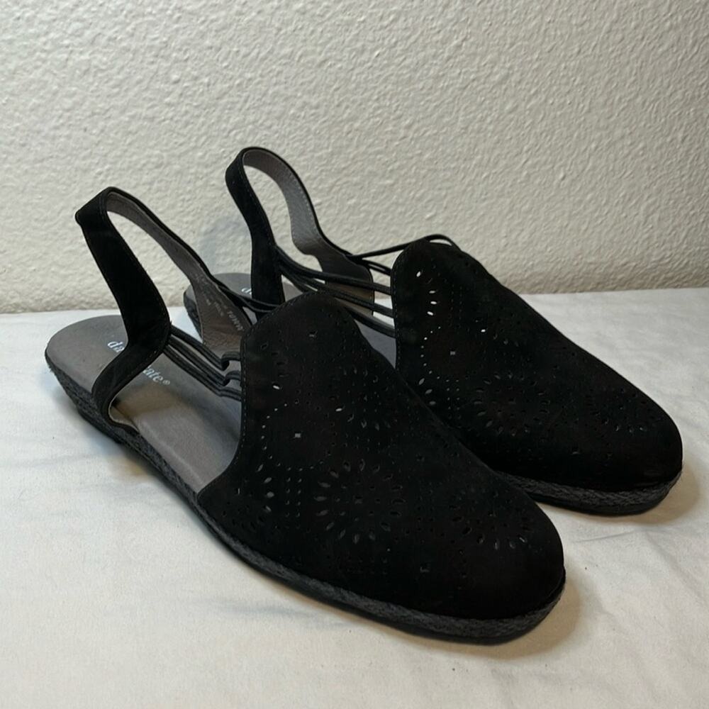 NWOB David Zelma Tate Espadrille Wedge Sandals Leather Casual Comfort Slingback